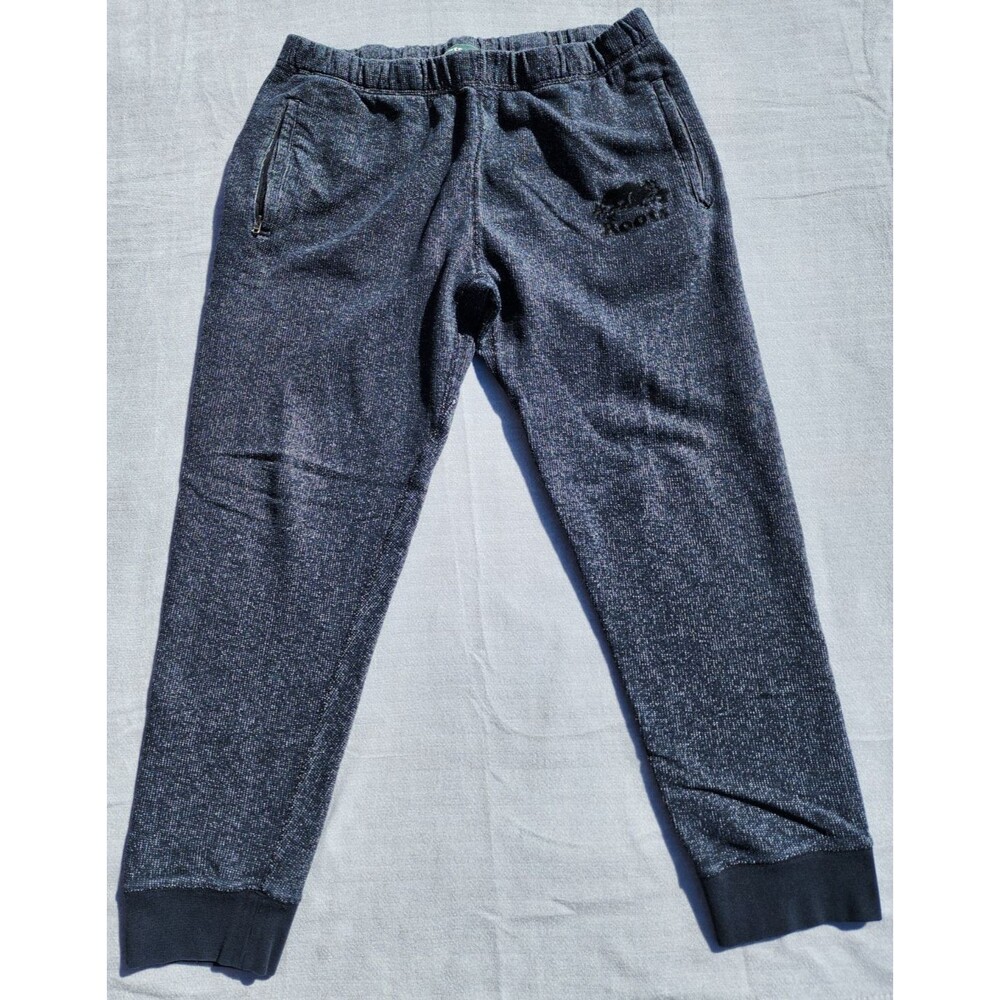 Roots Jogger Sweatpants Men’s Black Pepper Athleisure Drawstring Large